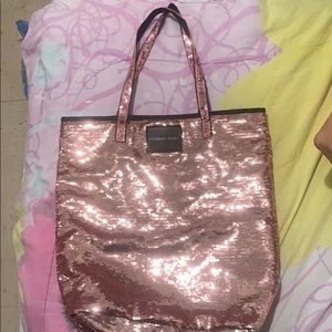 Pink sequin Victoria secret bag